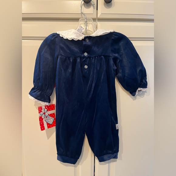 NWT Vintage Velvet Romper 3-6 mo. - Picture 2 of 4